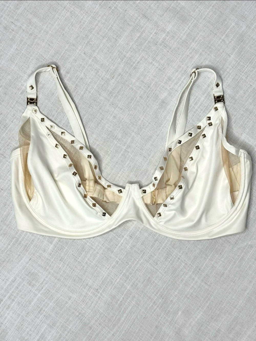 Honey Birdette Eivissa Underwire Bikini Top Ivory 36H NWOT
